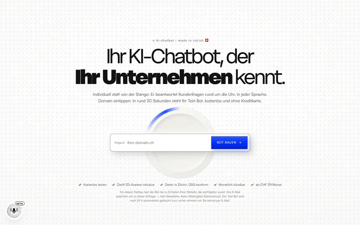 KI-Chatbot — Produktansicht