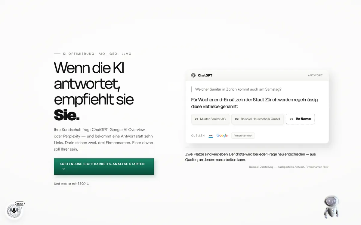 KI-Optimierung — Produktansicht