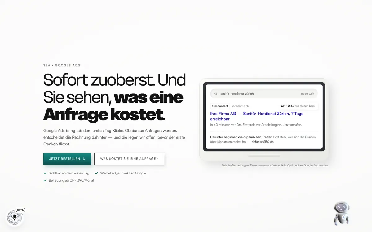 SEA · Google Ads — Produktansicht